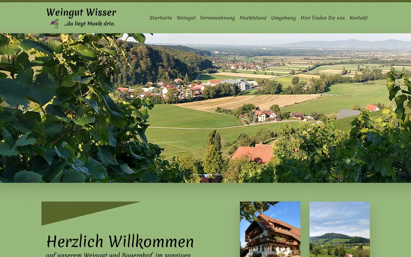 Weingut Wisser website showing the winery and its wines